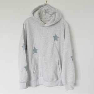 Gray Sunkissed Coconut Hoodie Embroidered Stars Sweatshirt Large